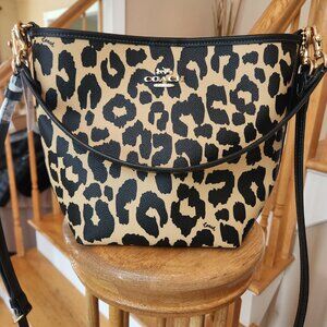 COACH City Bucket Bag With Leopard Print CV945